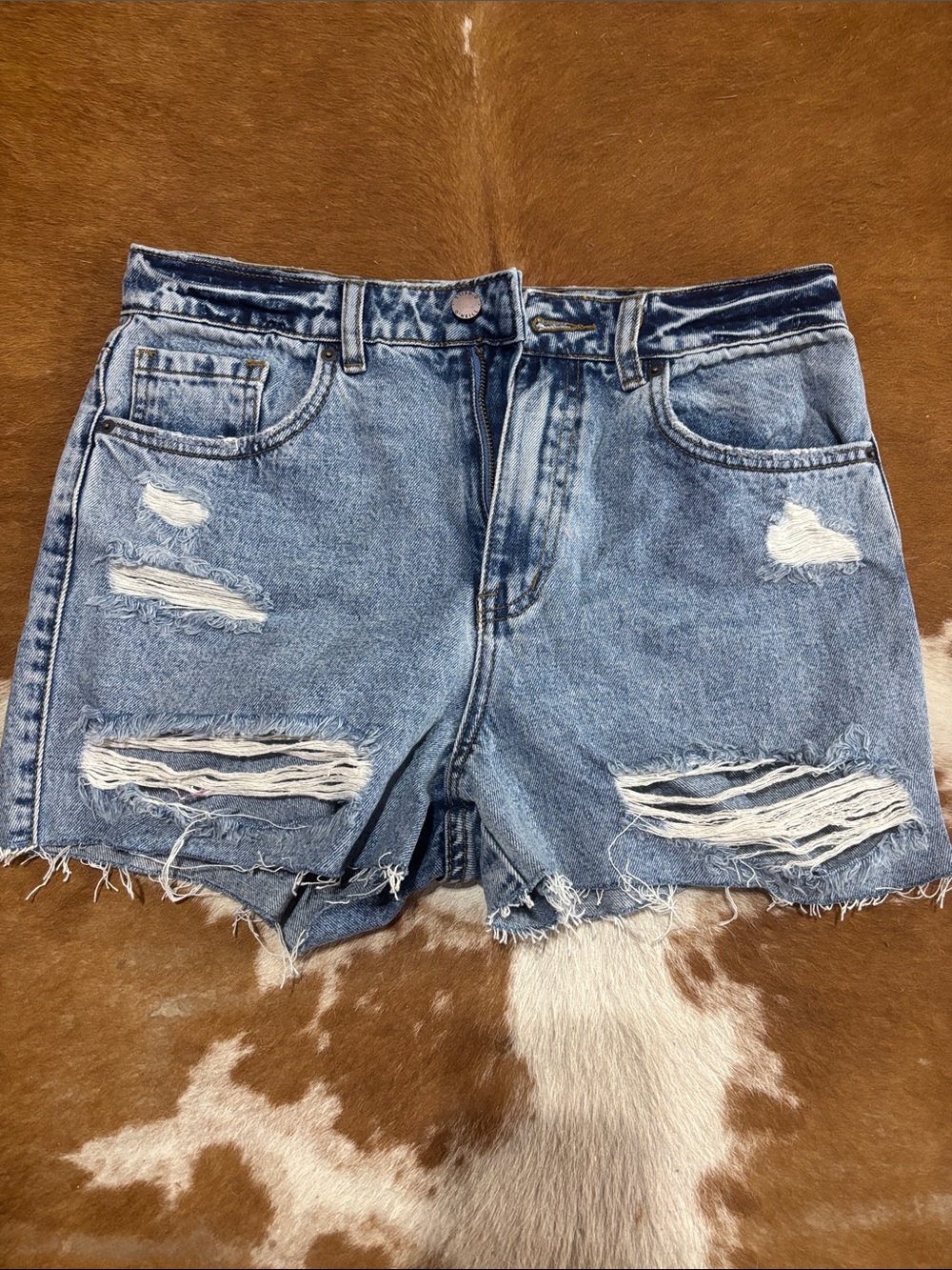 O'Neill Light Blue Distressed Denim Shorts